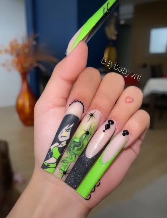 Green Halloween Nails