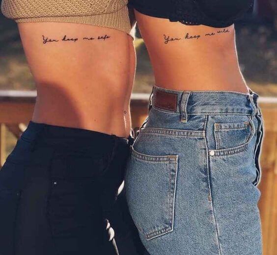 Rib Tattoos For Best Friends