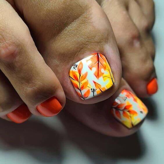 Orange Toe Nails