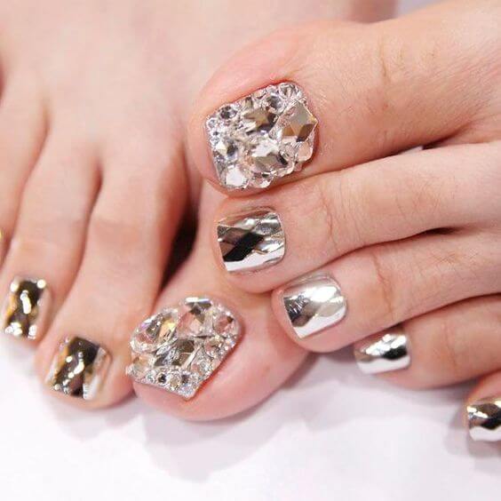Diamond Toes Nails