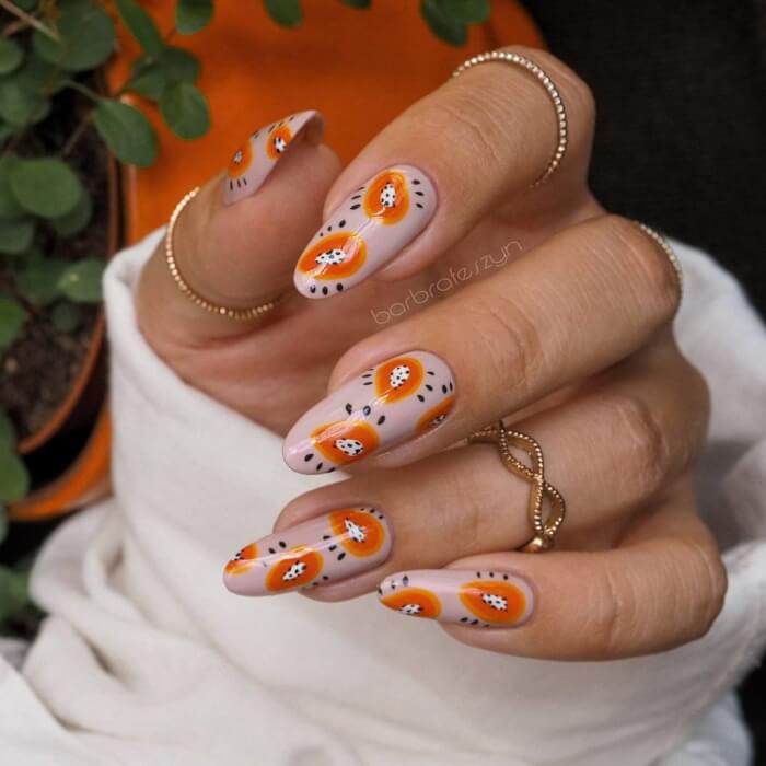 Orange Fall Nails