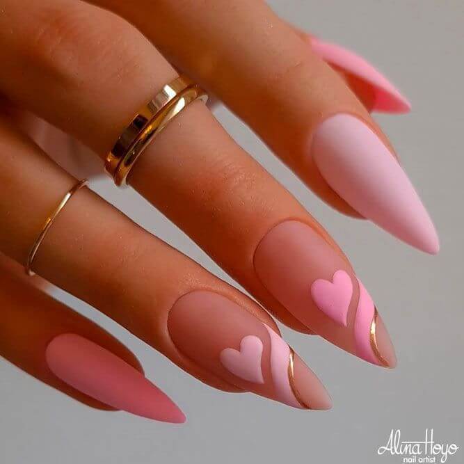 Pink Nails With Rhinestones