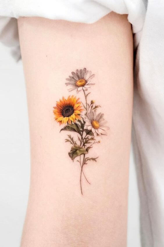 Sunflower Gemini Tattoo