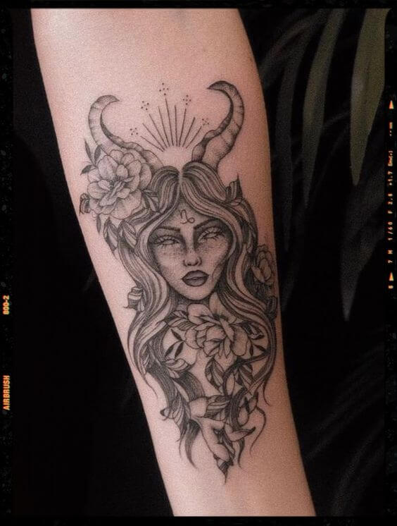 Capricorn Head Tattoo