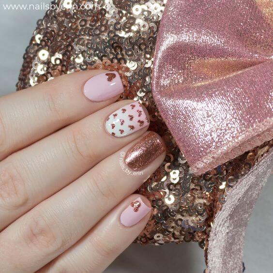 Rose Gold Disney Nails
