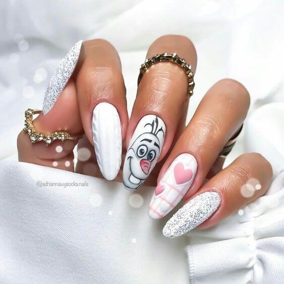 White Disney Nails
