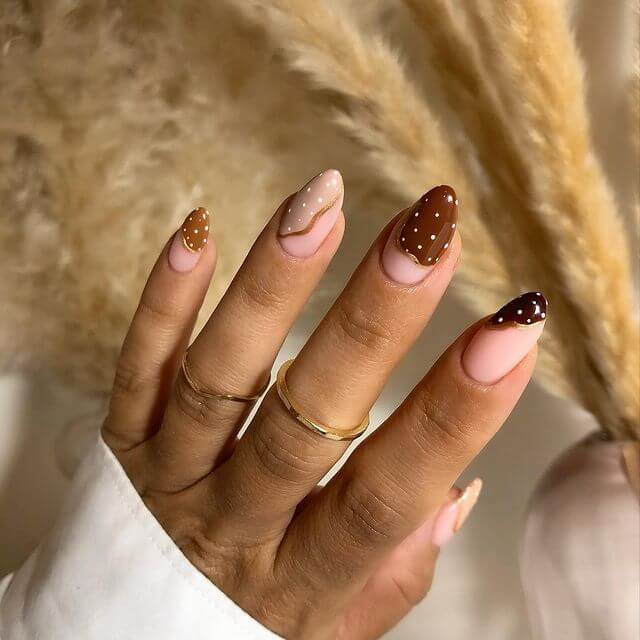 Cute Brown Acrylic Nails