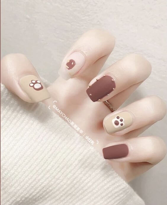Cute Short Brown Nails