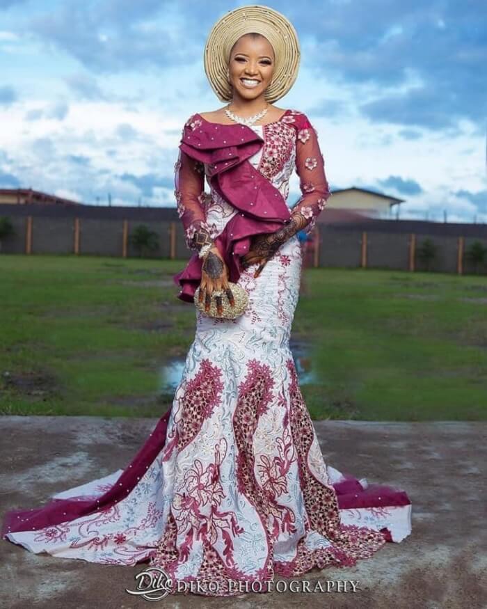 Net Long Sleeves And Dramatic Gown