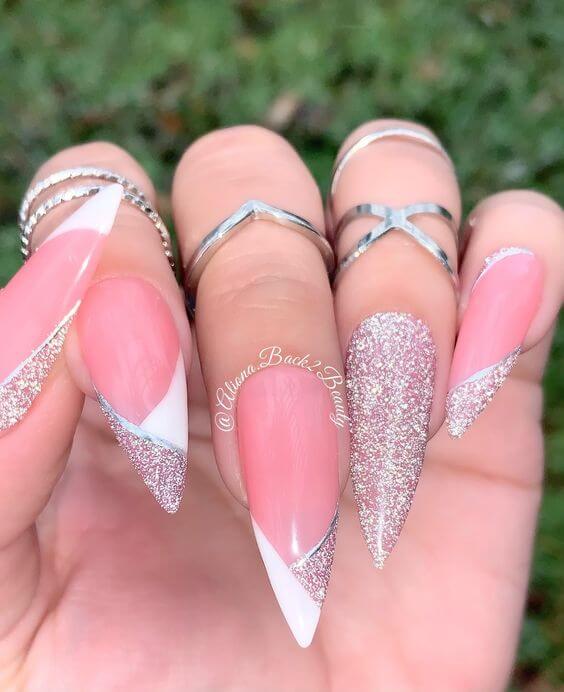 Pink And White Nails French