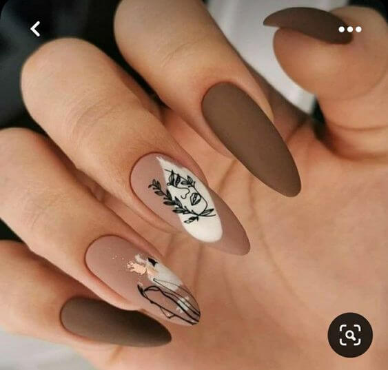 Nude Brown Acrylic Nails
