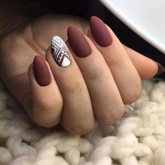 Brown And White Acrylic Nails