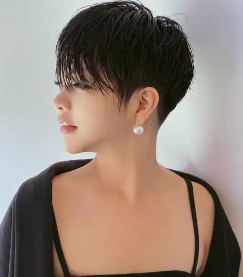 Pixie with Long Wispy Bangs