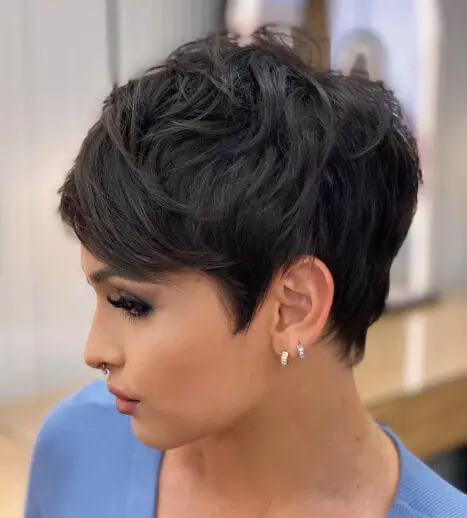 Layered Pixie with Side-Swept Bangs