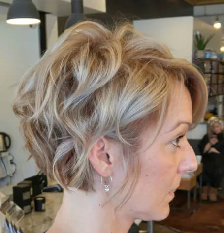 Cropped Tousled Waves and Side Bangs