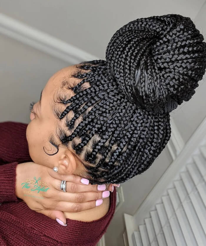 Top Knot for Small Braids