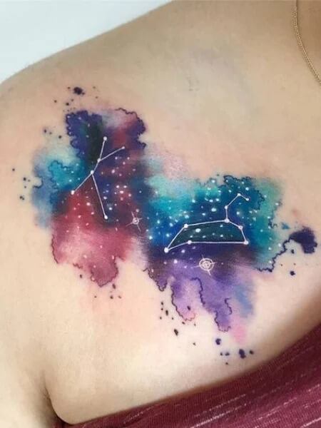 Watercolor Galaxy Tattoo