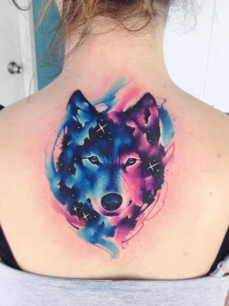 Watercolor Wolf Tattoo