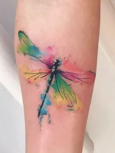 Watercolor Dragonfly Tattoo