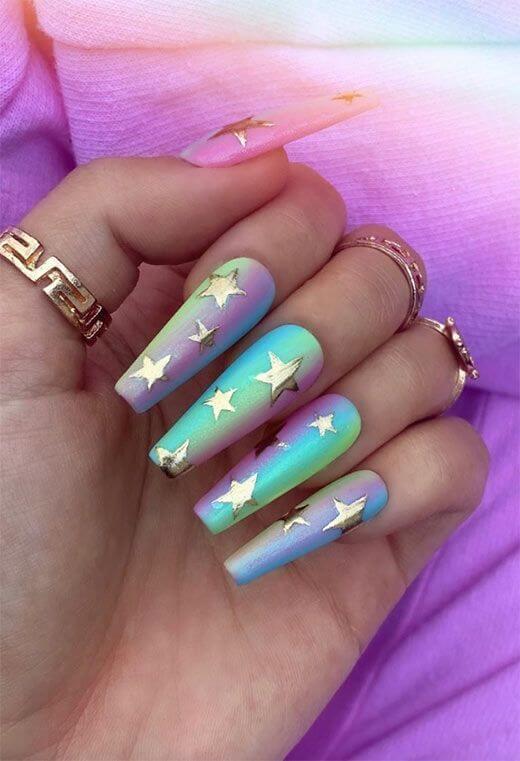 Neon Star Nails