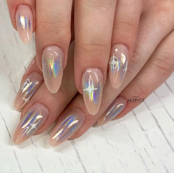 Chrome Star Nails