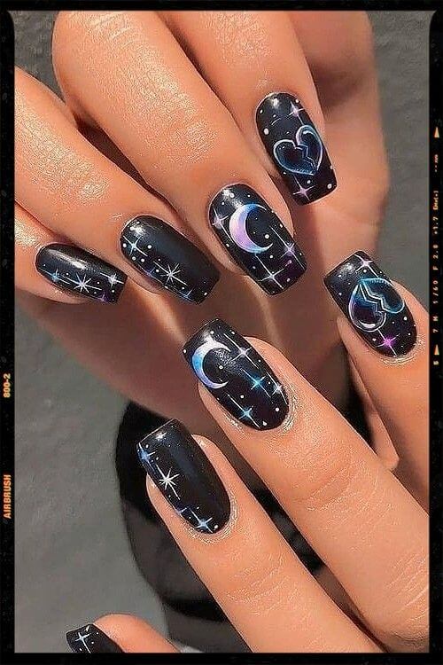 Moon And Star Nails