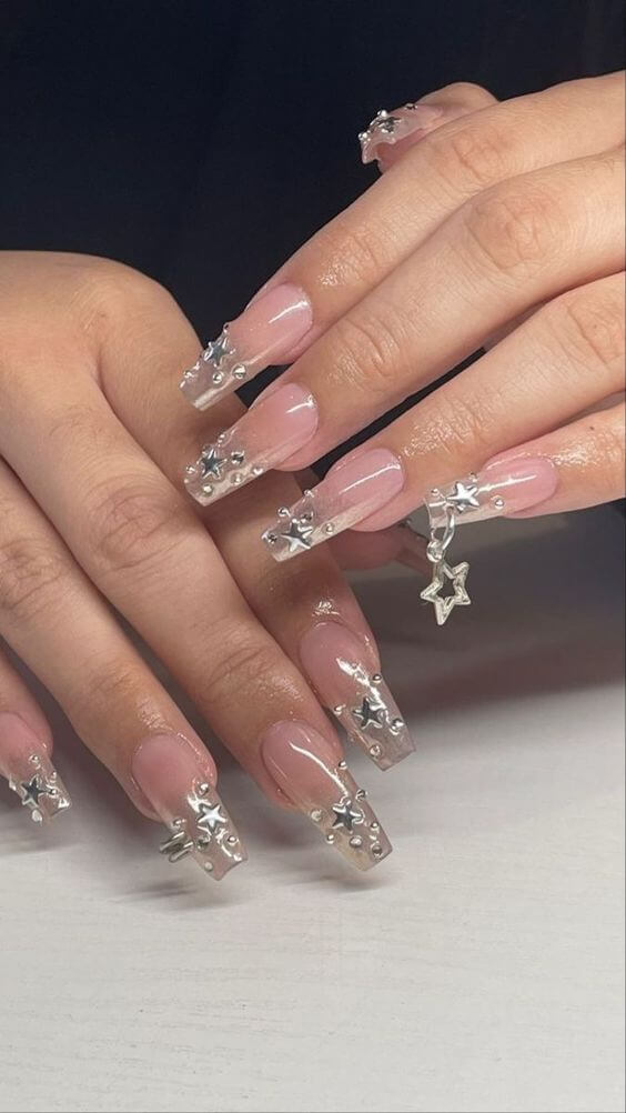 Silver Star Nails