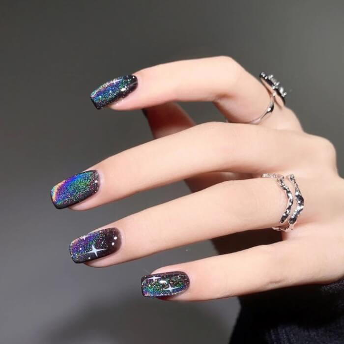 Glitter Star Nails