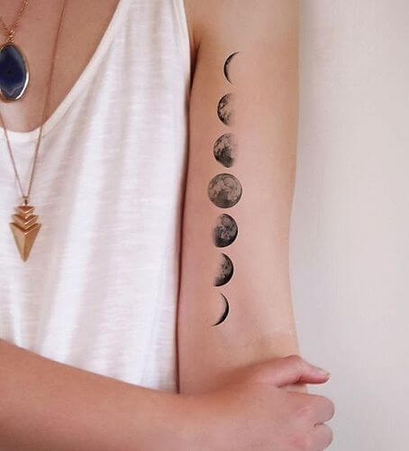 Moon Phases Cancer Zodiac Tattoo