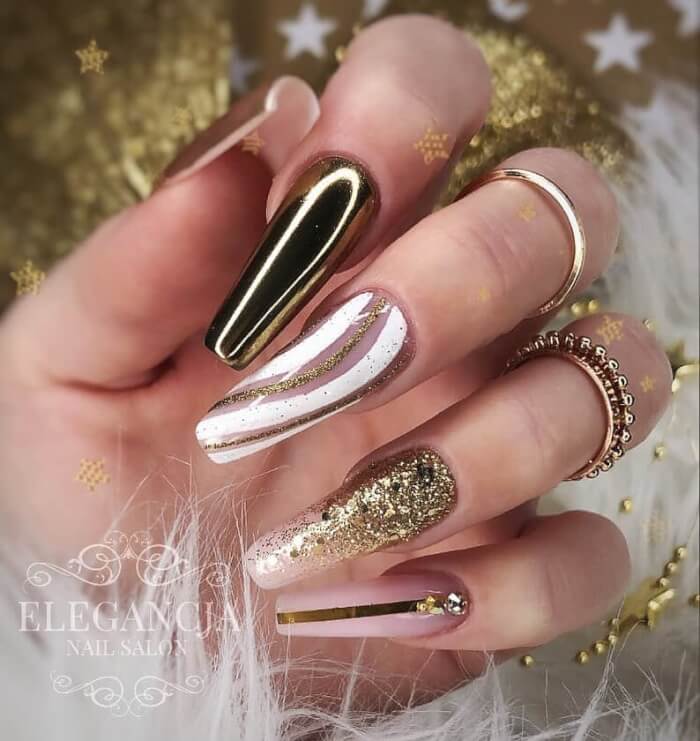 Metallic Gold & Candy Canes