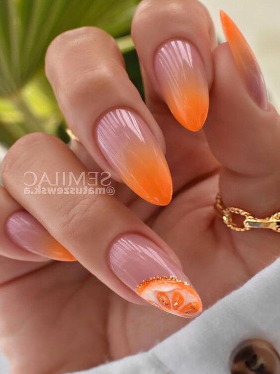 Orange Ombre Nails