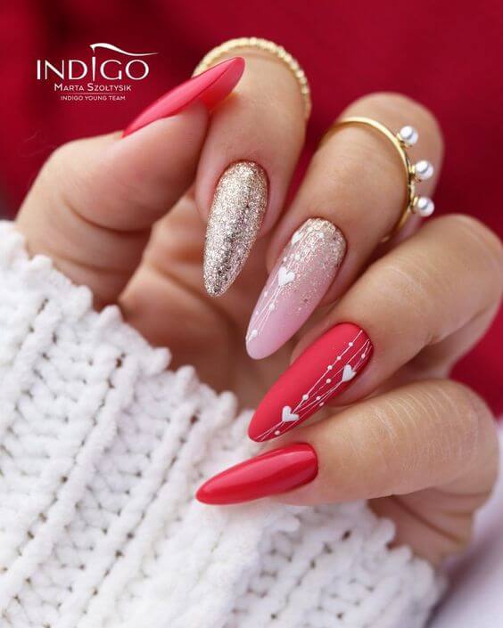 Almond Red Acrylic Nails