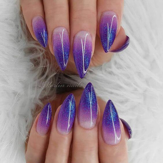 Purple Ombre Nails 