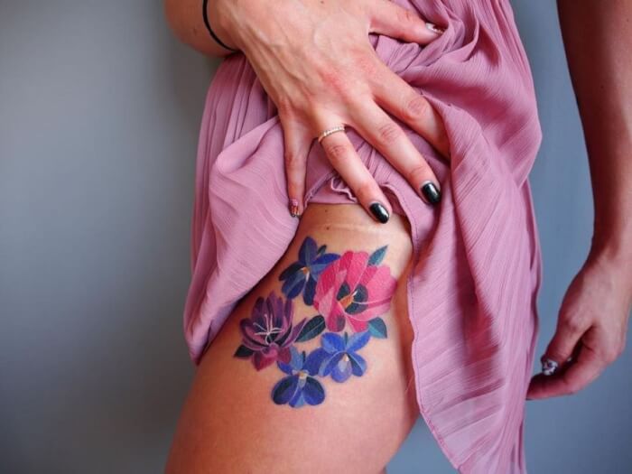 Watercolor Tattoo Flower