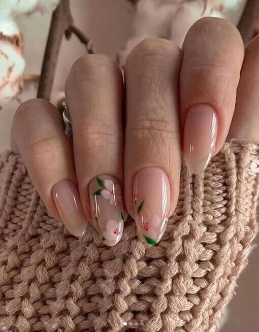 Minimal Floral Nails
