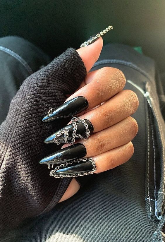Black Goth Nails