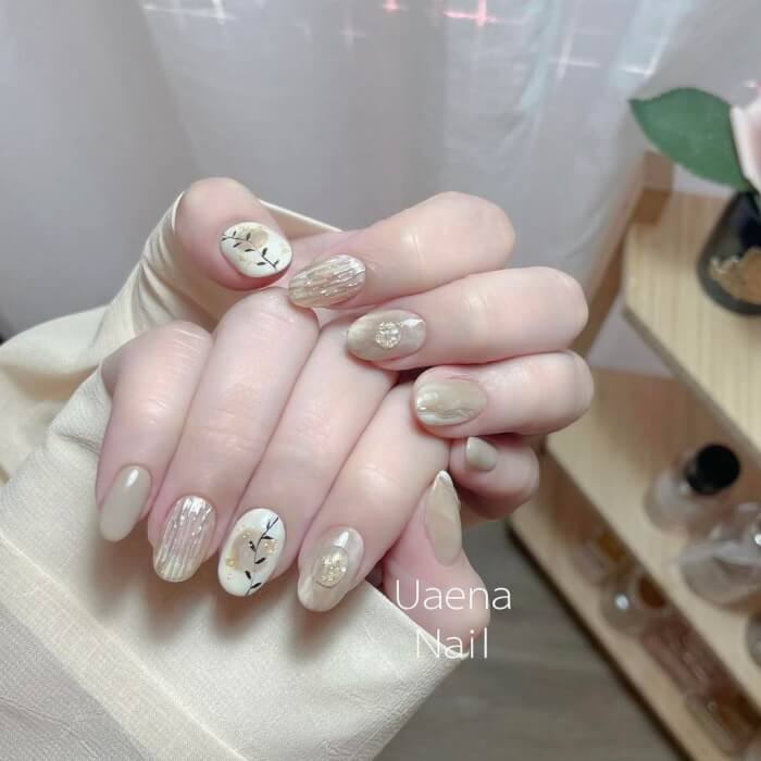 Short Brown Almond Nails