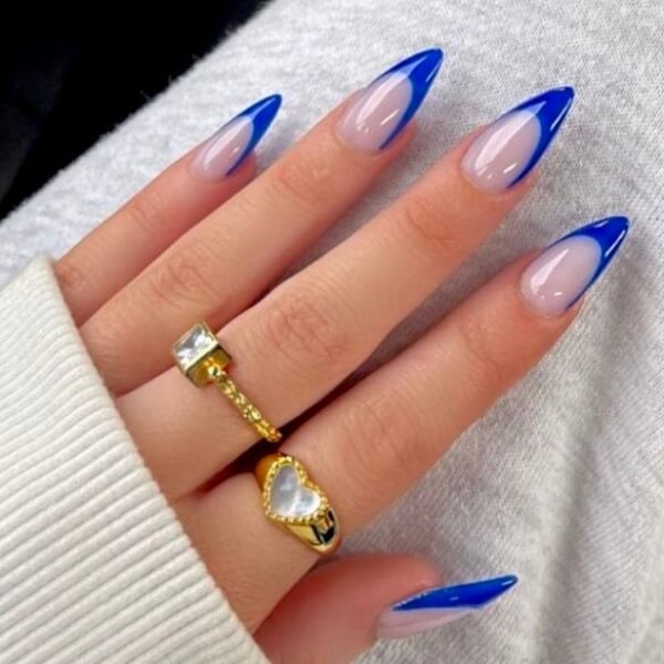 Blue Stiletto Nails