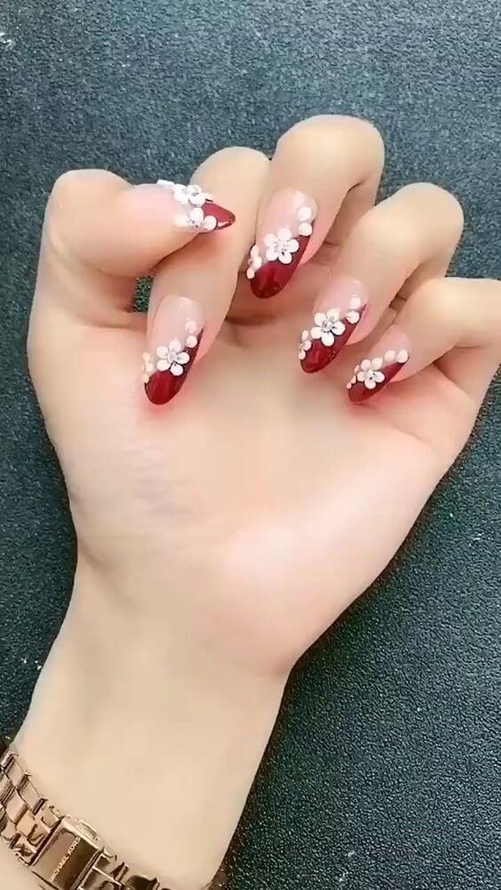 Red Tip Acrylic Nails