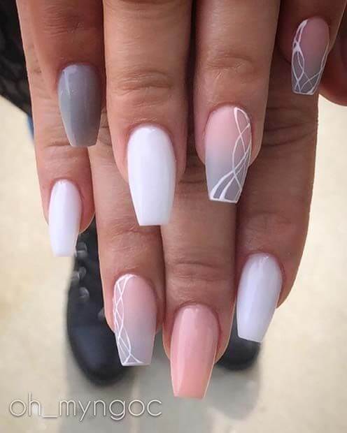 20 Pink And White Nails That You Want To Try - 99