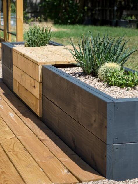 16 DIY Planter Bench Ideas - 121