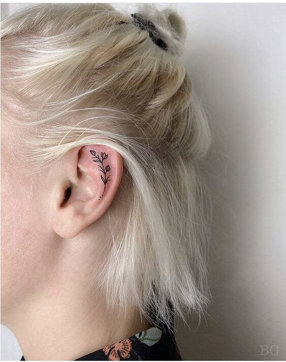 25 Sensuous Inner Ear Tattoos That Are Low-key Gorgeous - 179