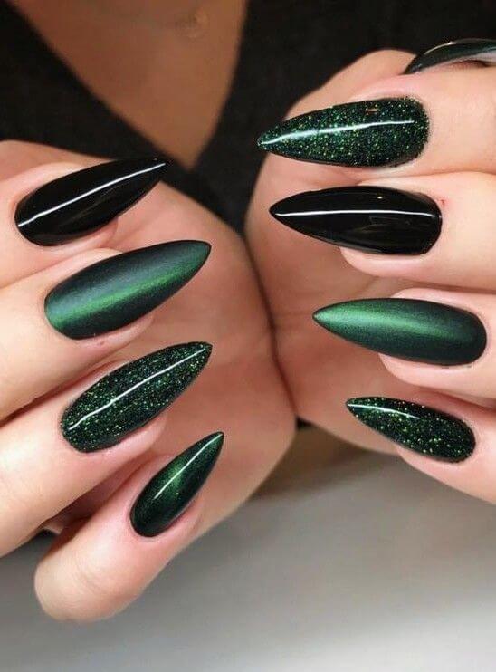 Dark Green Nails