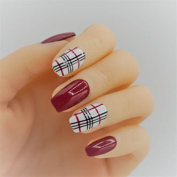 White, Black, and Red Nails