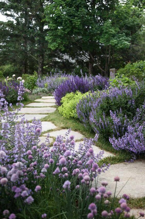 41 Stunning Yard Landscaping Ideas with Purple Plants - 285