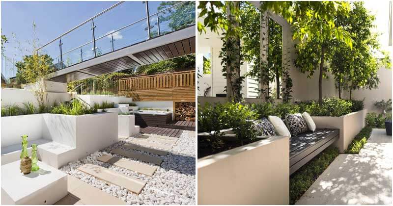 20 Mind-blowing Concrete Built-in Planters for Your Garden