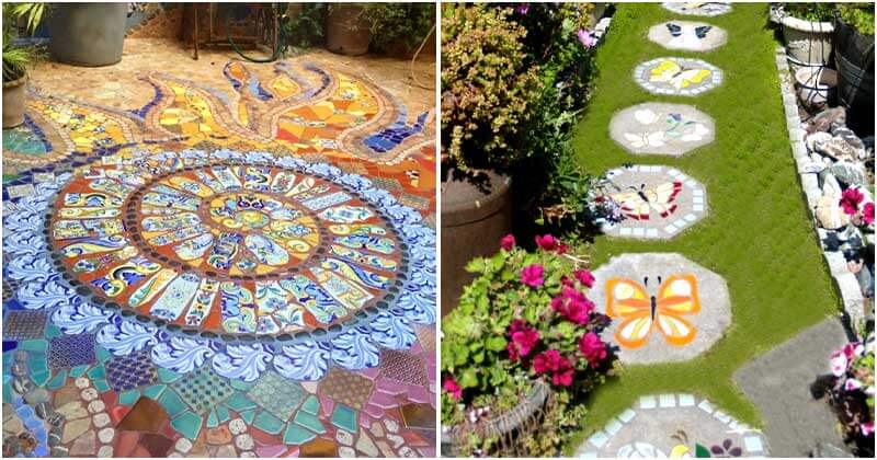 Charming Mosaic Garden Path Ideas