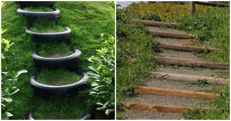 Easy And Cheap Garden Stair Ideas