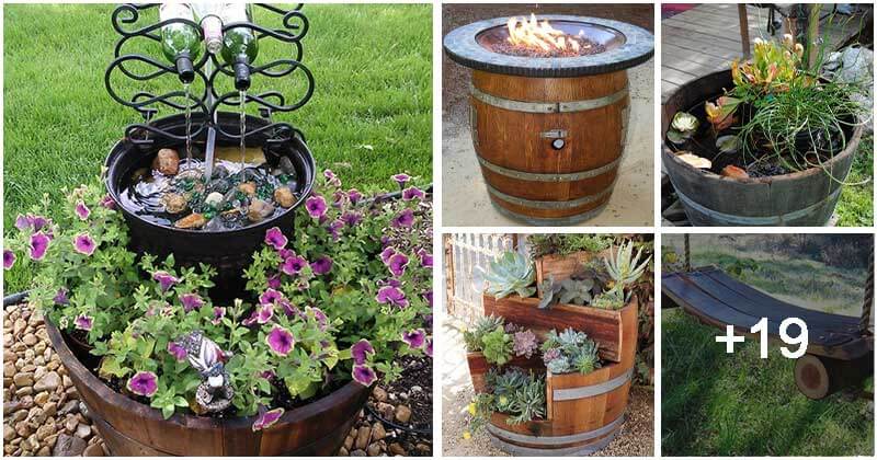 24 Repurposed Old Wine Barrel Ideas For The Garden