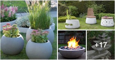 21 Easy And Inexpensive Handmade Cement Garden Projects